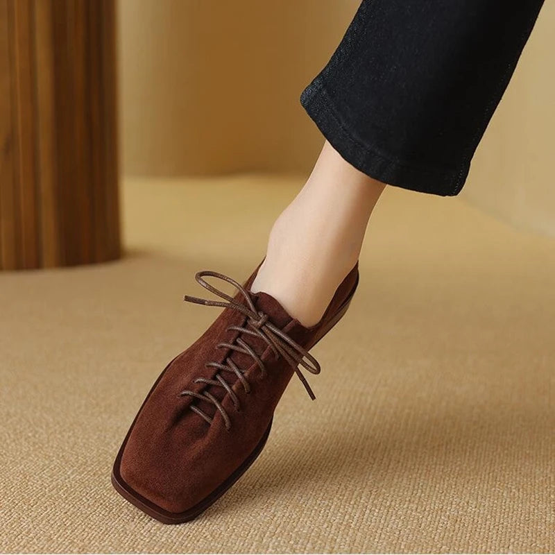 DIMANYU Women's Leather Lace-Up Oxford Pumps