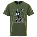 Funny Cool Cat Printed T-shirt