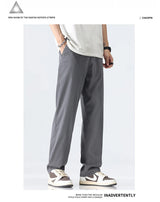 Coffee Ultra-thin Wide Pants Men Lyocell Fabric Breathable Soft Straight Casual Trousers Loose Simple Male Sweatpants