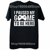 Men's Gaming Graphic T-Shirt — "I Paused My Game" Funny Print Tee