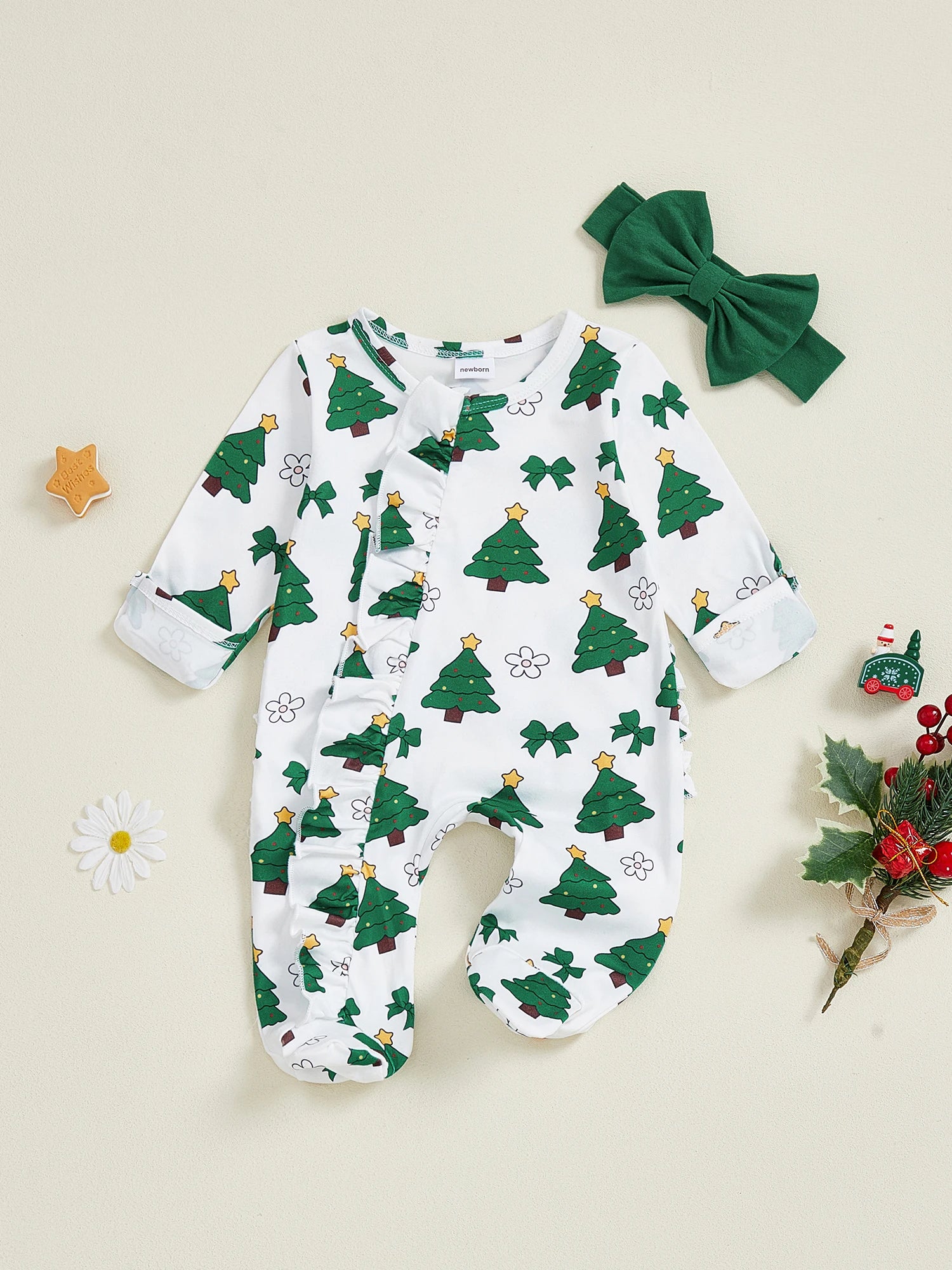 Baby Reindeer Christmas Romper Set