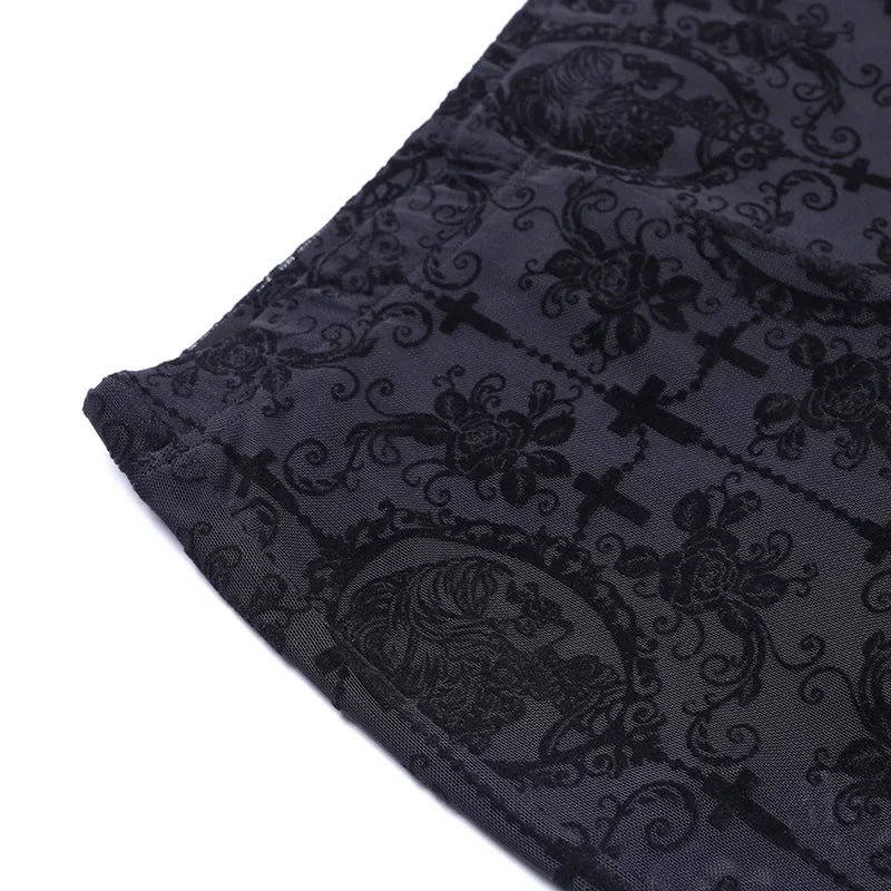 Women's High-Waist Mesh Lace Flare Pants