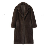 Luxury Faux Mink Long Overcoat