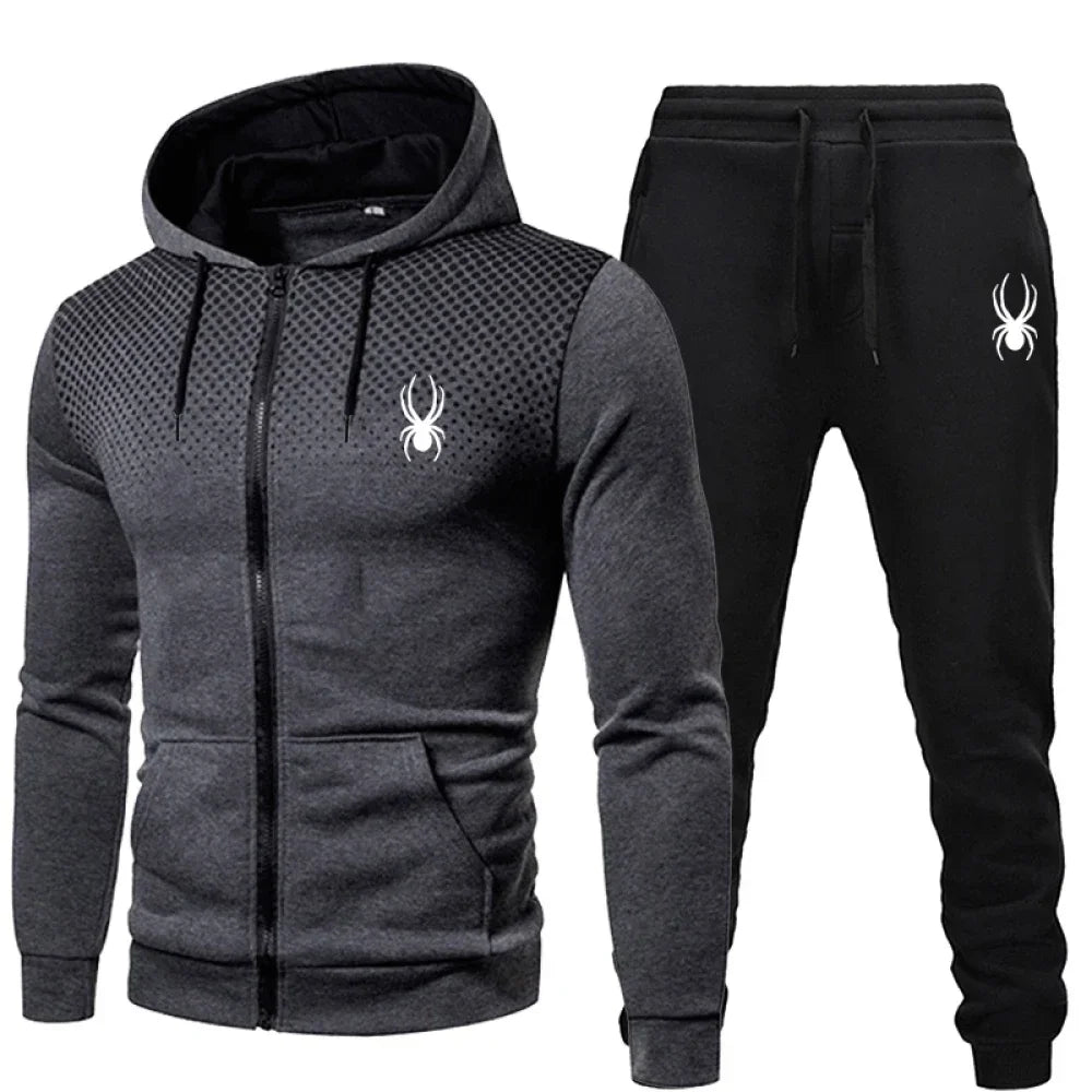 2025 popular two-piece men's sportswear jogging suit sportswear hooded sweatshirt zipper sweatshirt autumn and winter clothing