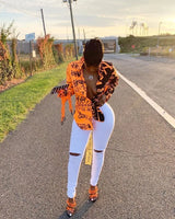 Women's High Waist Ripped Stretch Denim Pencil Jeans