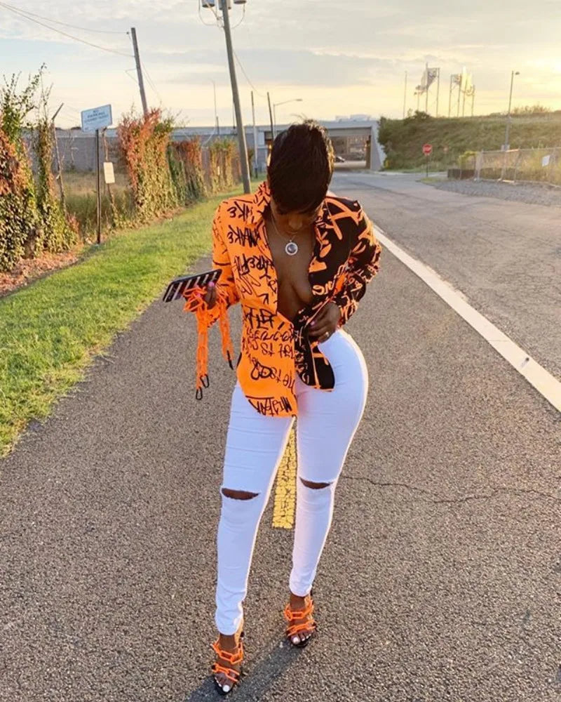 Women's High Waist Ripped Stretch Denim Pencil Jeans