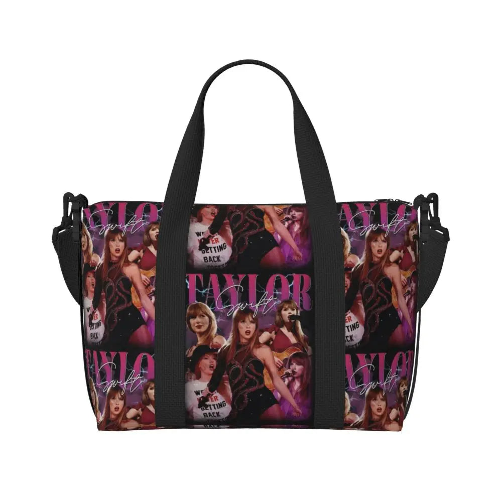 Custom The Eras Tour 1989 Taylor's Swift's American Pop Singer Tote Bag Women Large Capacity Beach Gym Travel Bags