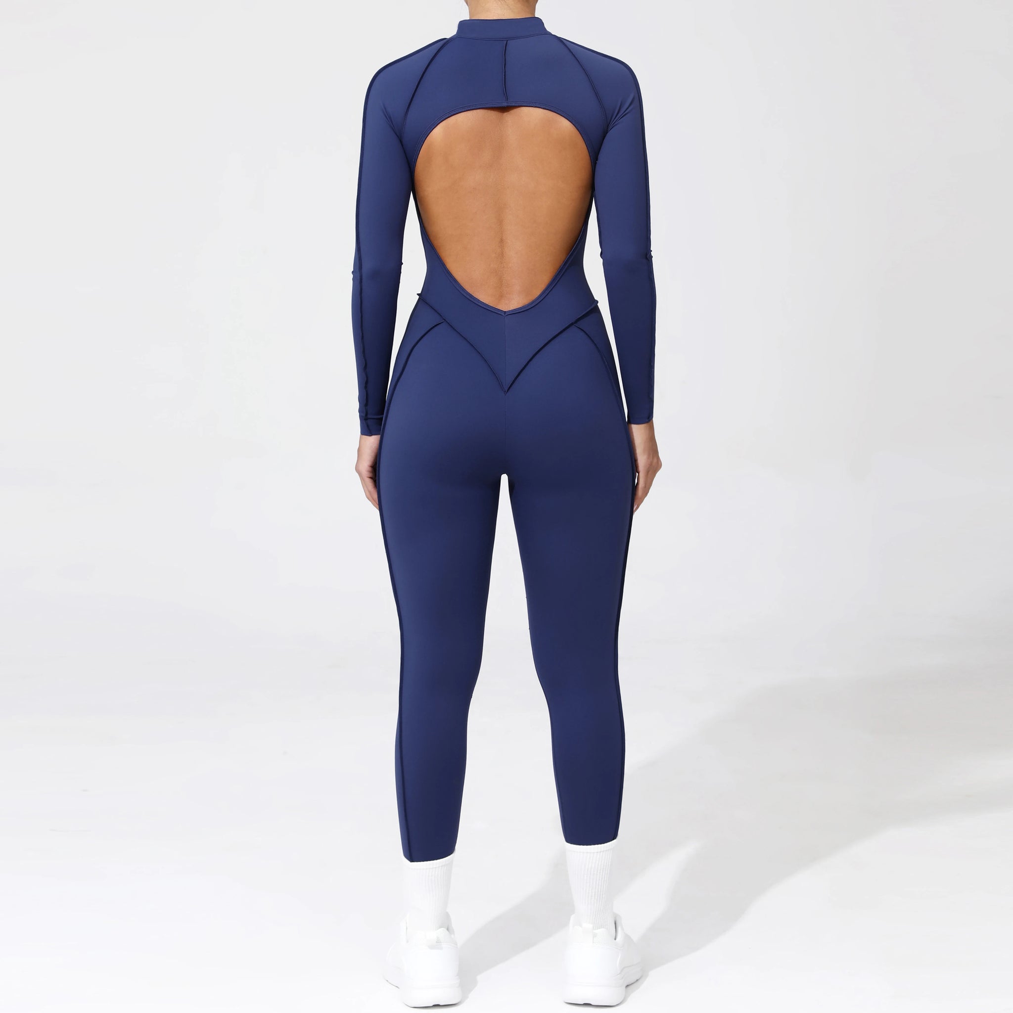 Long Sleeve Zip-Front Yoga Jumpsuit