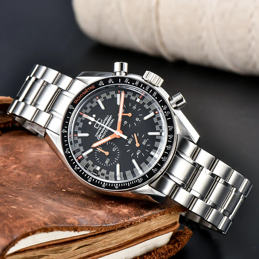 VK63 Chronograph Men's Watch | Panda Dial | 100M Water Resistant