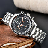 VK63 Chronograph Men's Watch | Panda Dial | 100M Water Resistant