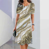 Elegant Graphic Print Midi Dress