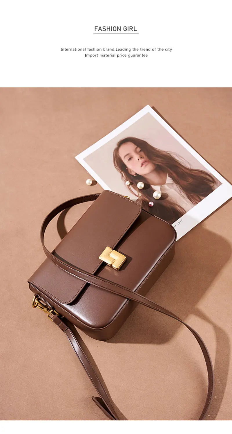 100% Genuine Leather Women's Shoulder Bag High Quality Luxury Designer Crossbody Bags Fashion Cowhide Female Handbags