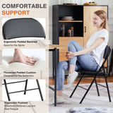 JHK Faux Leather Folding Chair Set of 2 | Elegant & Sturdy