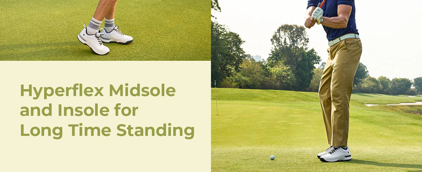FitVille Wide Golf Shoes Men Professional Outdoor Water Resistant Golf Shoes for Course with Spikes