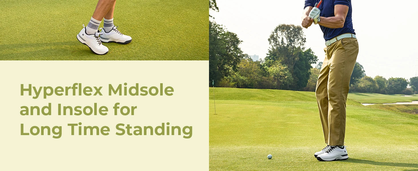 FitVille Wide Golf Shoes Men Professional Outdoor Water Resistant Golf Shoes for Course with Spikes
