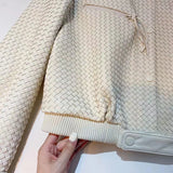 Natural Sheepskin Coat Women Autumn European and American Fashion Short Motorcycle Casual High Quality Hand-Woven Leather Jacket