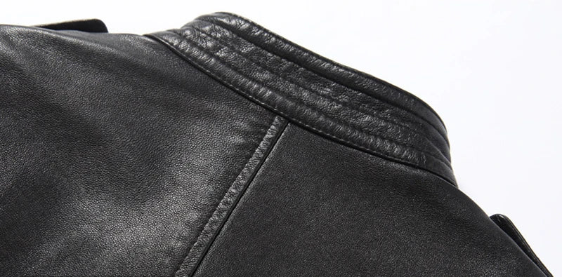 Women's Short Genuine Sheepskin Biker Jacket