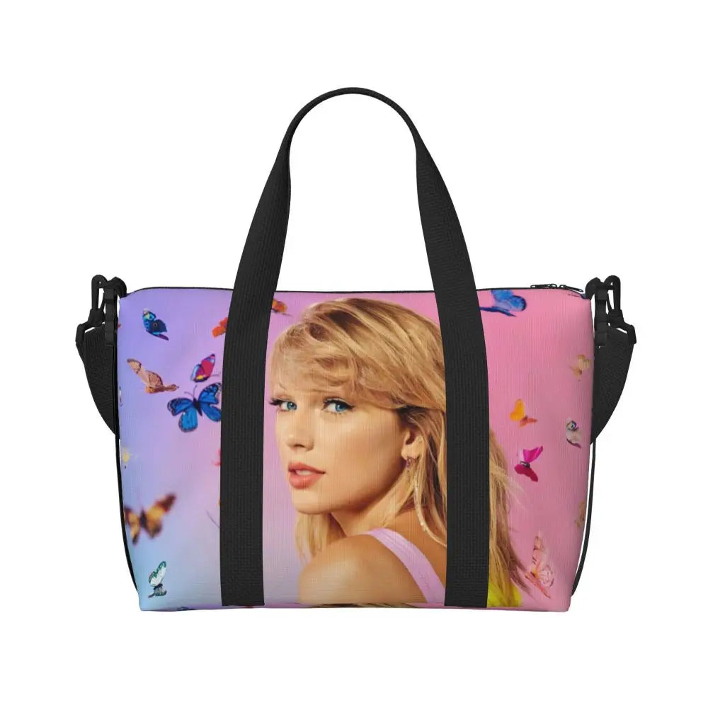 Custom The Eras Tour 1989 Taylor's Swift's American Pop Singer Tote Bag Women Large Capacity Beach Gym Travel Bags