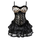 Women's Corset Dress with Straps & Lace | Plus Size Bustier Set