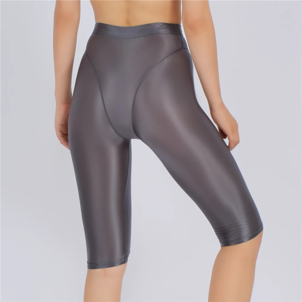 Women's Sheer Stretch Knee-Length Shorts