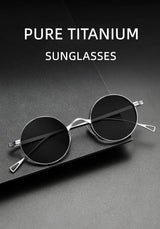 Ultra Light Pure Titanium Myopia Sunglasses Men Vintage Designer Small Round Frame Sunglasses Women Retro Luxury Brand Eyewear