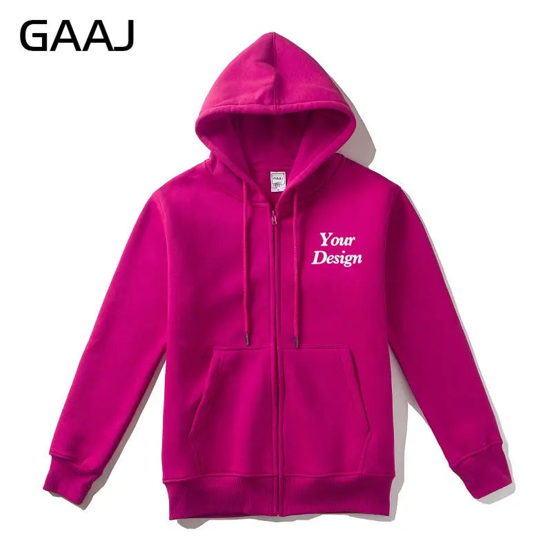 Top Quality Custom Cotton Zipper Hoodie Print Photo Text Brand Logo Men Womens Thick Fleece Autumn Winter Warm Sweatshirt 350gsm