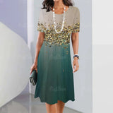 Elegant Graphic Print Midi Dress