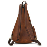 Single Shoulder Bagpack Genuine Leather Chest Bag Outdoor Riding Bag Chest Packs For Biker Men Male Sling Bags Cow Leather