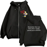 Blame John Meme Oversized Zip-Up Hoodie