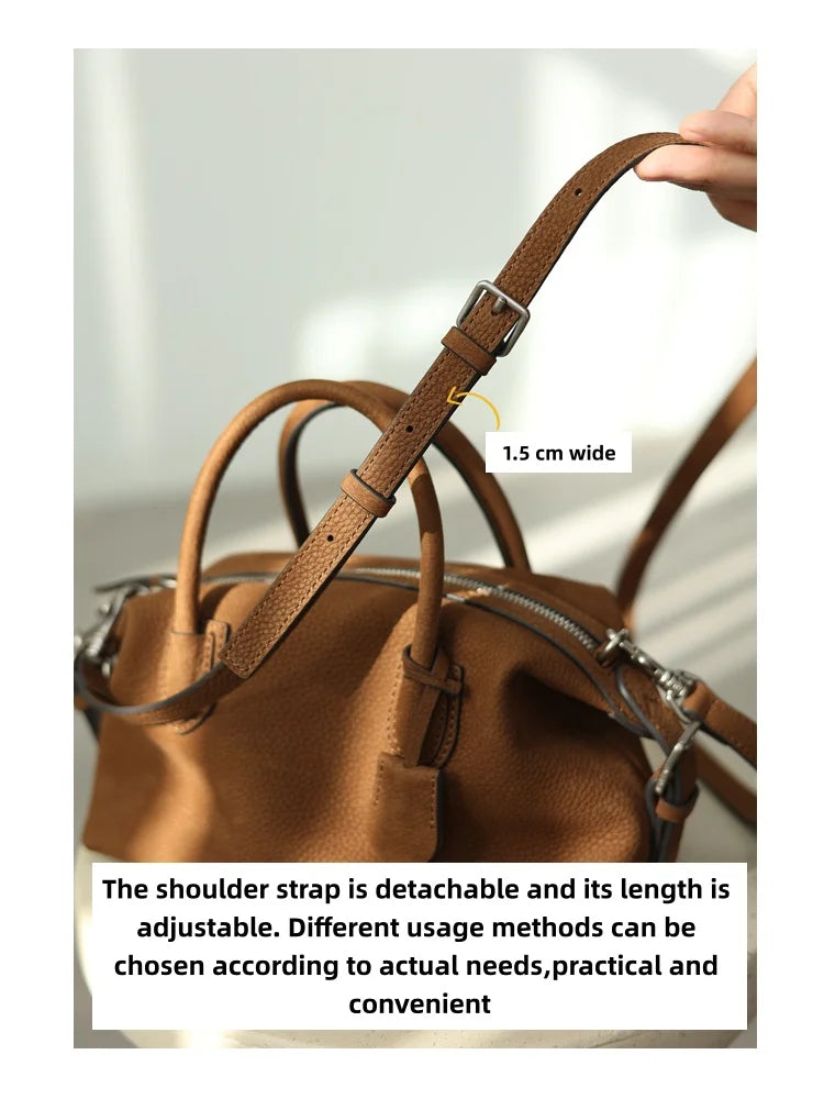 Women Genuine Leather Luxury Crossbody Bags With Adjustable And Detachable Shoudler Strap Elegant Soft Handbag