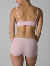Europe American Simple Pink Light Thin Lace Strap Tank Top Flat Corner Lace Underwear for Women Comfortable Stretchy Short Sets
