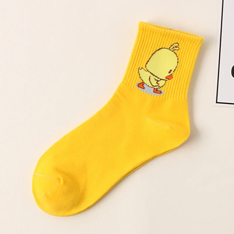 Dancing Duck Cartoon Art Socks