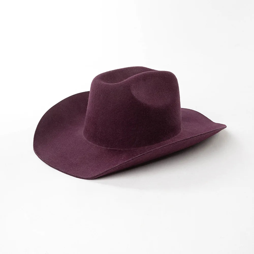 USPOP Wide Brim Wool Cowboy Hat – Unisex Felt Fedora