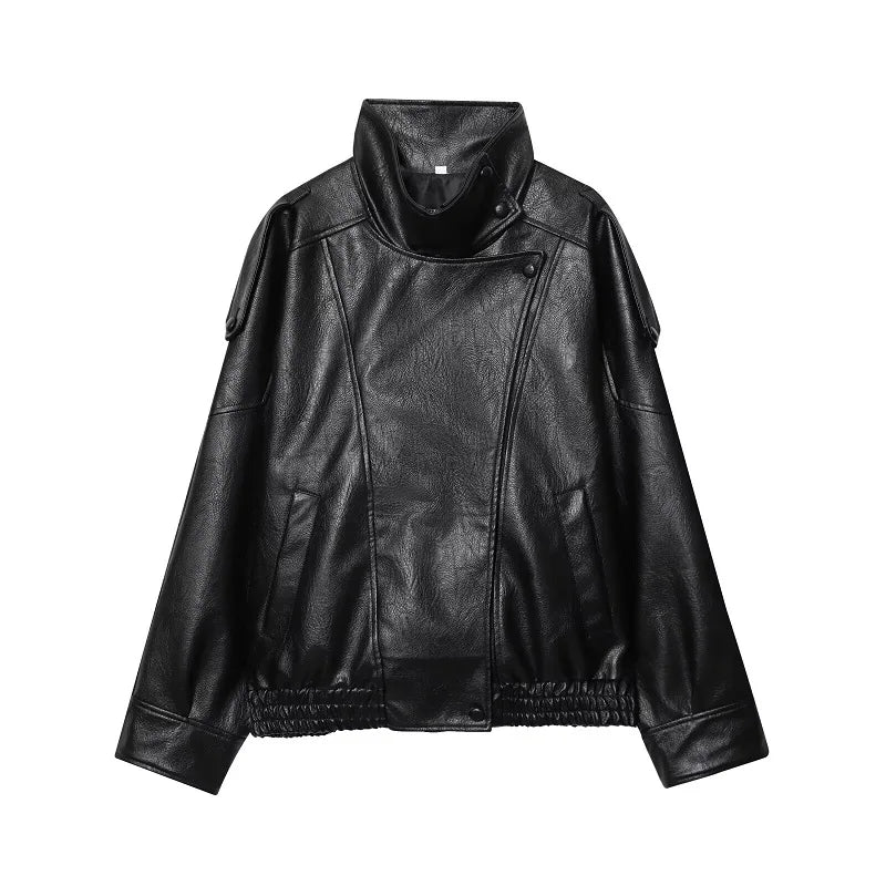 MUJER Faux Leather Jackets for Women Oversize Women's Bomber Jacket Fashion Winter Womens Coats Outerwears Demi-season Jackets