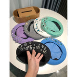 INS Summer rhinestone beret women's new fashion versatile hat thin breathable painter hat handmade rhinestones versatile pumpkin