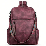 Women's Genuine Leather Laptop Backpack — 15.6" Retro Style