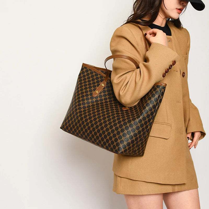 Large Capacity PU Leather Tote