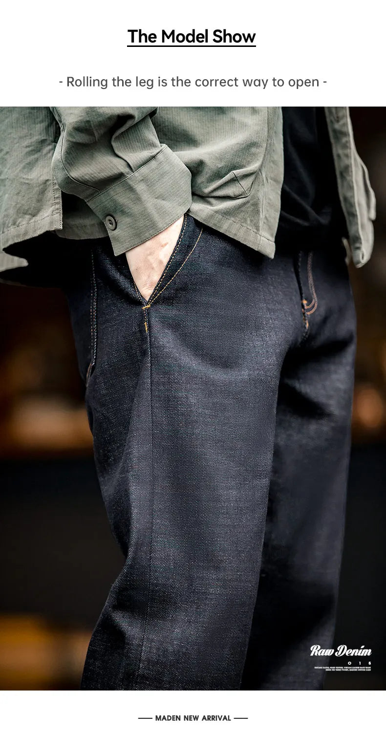MADEN 13.5oz Heavyweight Selvedge Raw Denim Straight Jeans