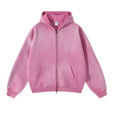 Men’s Oversized Tie-Dye Fleece Zip-Up Hoodie