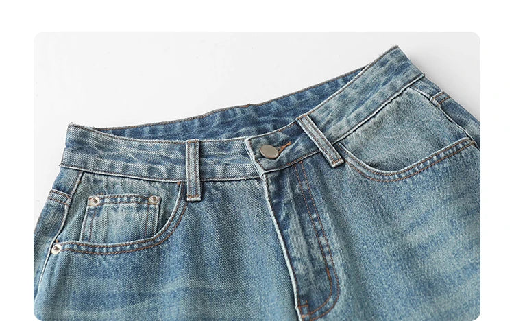 CHIC VEN Women Jeans Fashion Casual Loose High Waisted Wide Leg Denim Pants Streetwear Female Trousers Spring Autumn New 2026