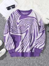 Men’s Contrast Maze Jacquard Crewneck Sweater