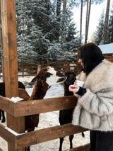 Gradient Faux Fox Fur Overcoat