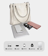 Zency Fashion Multifunctional Tote Handbag For Women 100% Genuine Leather Shoulder Crossbody Large Shopper Bag Underarm Red bag
