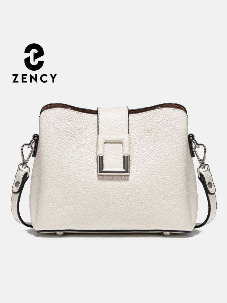 Zency Genuine Leather Bucket Shoulder Bag for Women