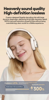 Choice Lenovo Gaming Headset Wireless Bluetooth 6.0 Earphones Foldable Sport Over Ear Headphone with HD Mic Gifts LS116