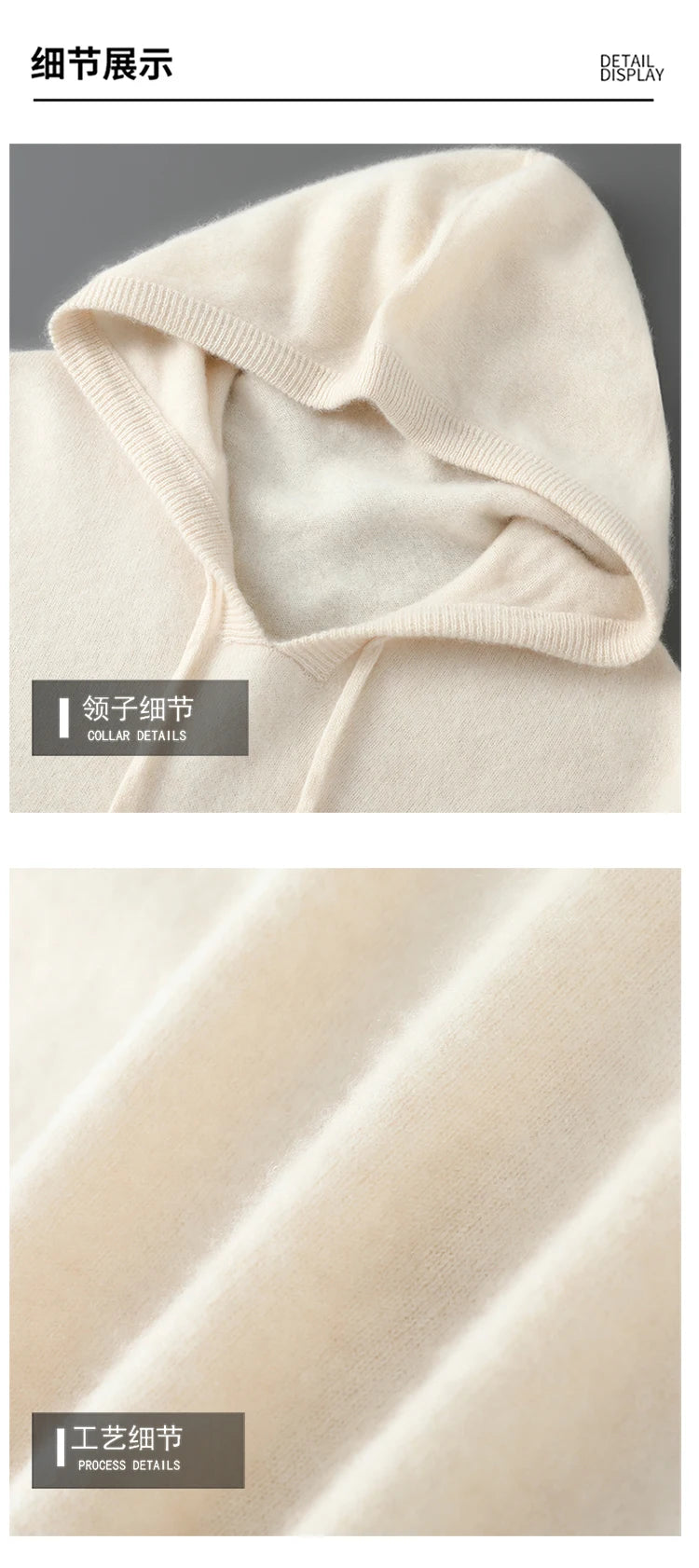 DjzDsm Autumn Winter Men's Sweater 100% Merino Wool Thick Hooded Pullover Soft Knitwear Casual Comfort Wool Clothing Tops