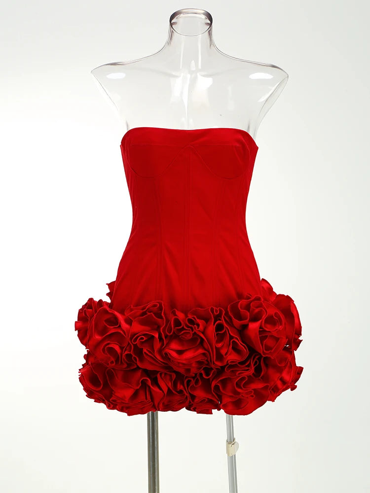 Structured Floral Mini Party Dress