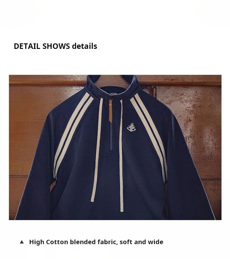 Women’s Vintage Half-Zip Cotton-Blend Sweatshirt