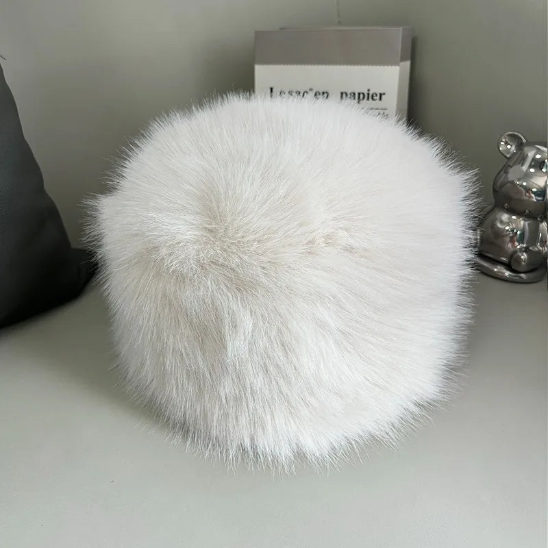 Soft Faux Fur Bucket Hat Warm Thickened Russian cap warm hat for women Personality mongolian hat Fishermen Hat шапка женс