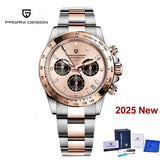 2026 New PAGANI DESIGN Rose Gold Chronograph Men's Watches Luxury Quartz Watch For Men Automatic Date Stainless steel Wristwatch